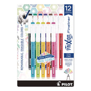 Pilot Erasaable Marker Pens - 0.7 mm Fine Pen Point - Erasable - Assorted Ink - Gel-based - Document - 12 / Set