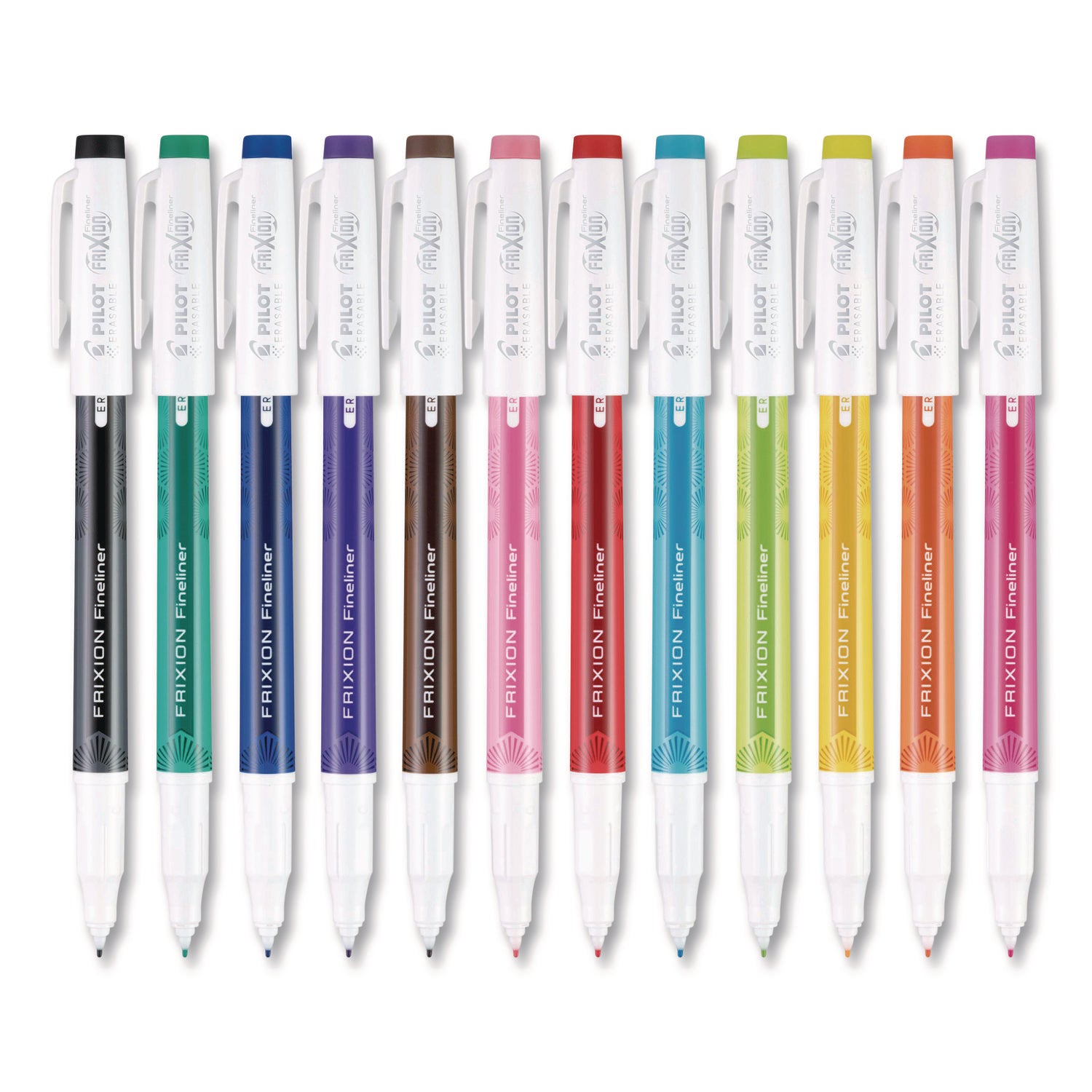 Pilot Erasaable Marker Pens - 0.7 mm Fine Pen Point - Erasable - Assorted Ink - Gel-based - Document - 12 / Set