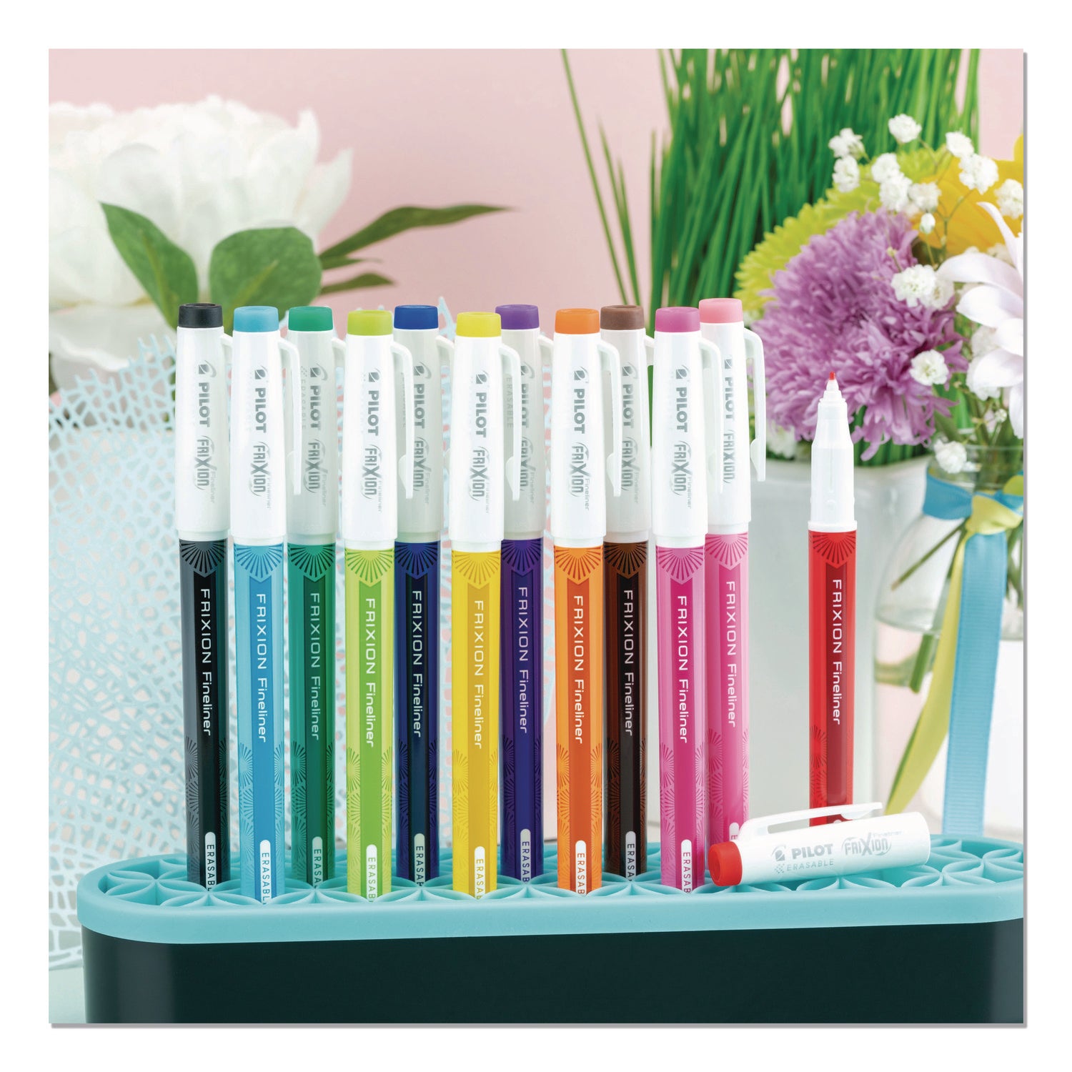 Pilot Erasaable Marker Pens - 0.7 mm Fine Pen Point - Erasable - Assorted Ink - Gel-based - Document - 12 / Set