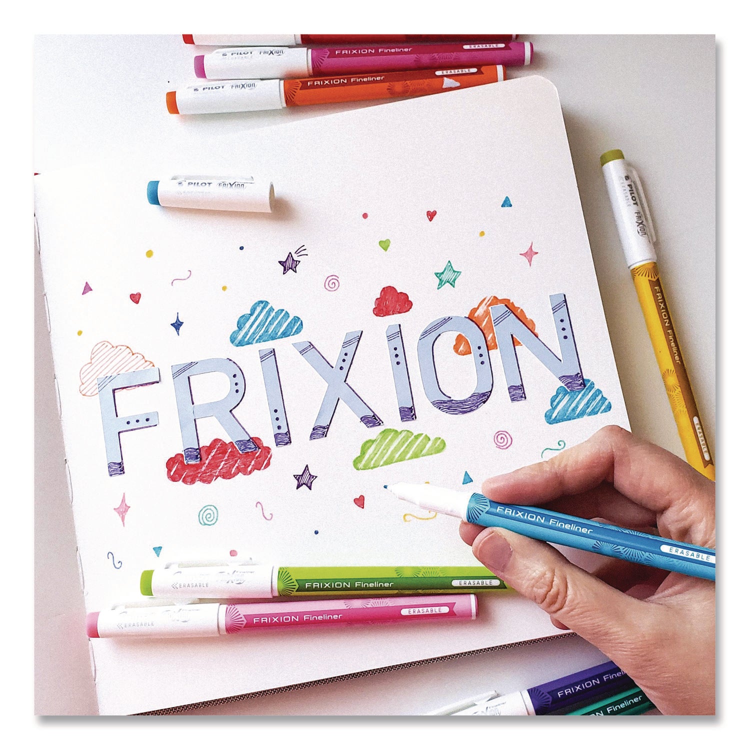 Pilot Erasaable Marker Pens - 0.7 mm Fine Pen Point - Erasable - Assorted Ink - Gel-based - Document - 12 / Set