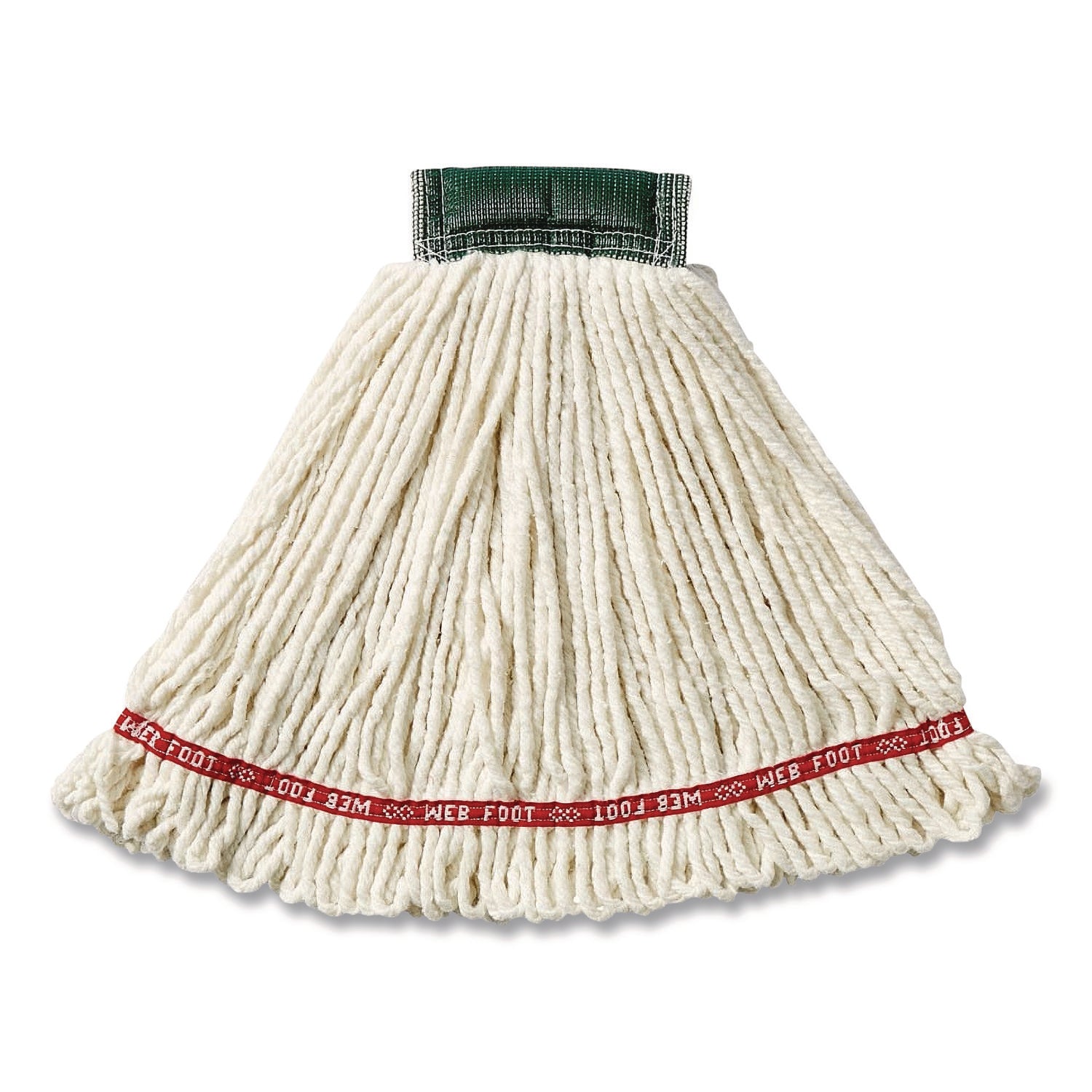 Rubbermaid Commercial 5" Headband Shrinkless Wet Mop - Medium - Shrinkless, Chemical Resistant, Durable - Cotton, Yarn, Synthetic, PVC - White - 1 Each