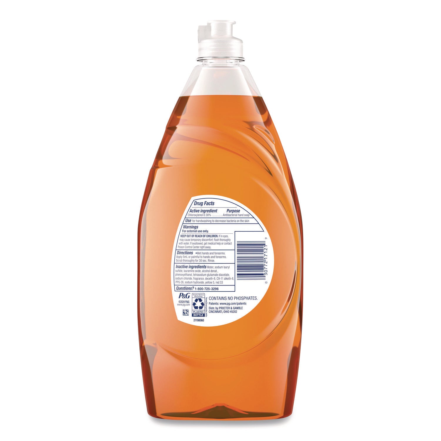 Dawn Antibacterial Dish Soap, Citrus Scent, 30.8 fl oz, Orange, Residue-Free, Streak-Free, Anti-Bacterial, 1 Each
