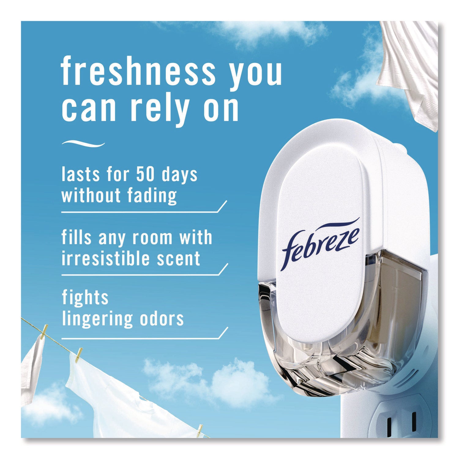 Febreze FadeDefy PLUG Air Freshener Refill, 2.63 oz, Mountain/Ocean/Rainforest Scents, 50 Day Odor Neutralizer, 3 Pack