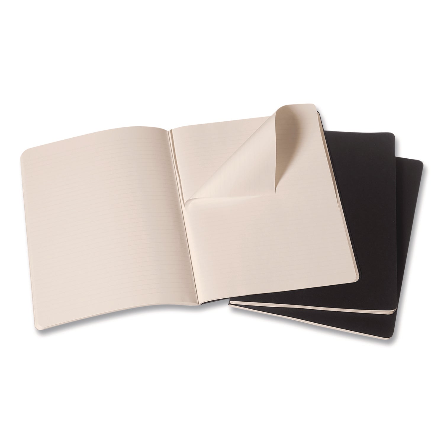 Cahier Journal, 1-Subject, Narrow Rule, Black Cover, 10 x 7.5 Sheets, 3/Pack