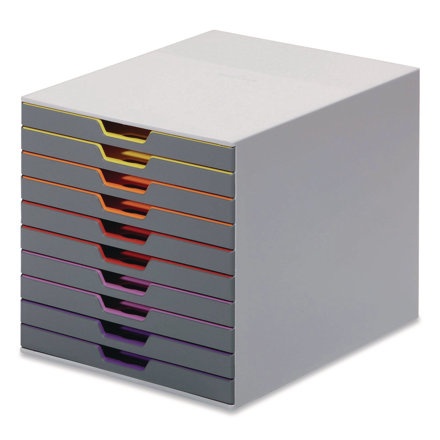10 Drawer(s) - 11" Height x 11.50" Width x 14" Depth - Labeling Area, Stackable, Non-skid Feet - Gray - Plastic - 1 Each