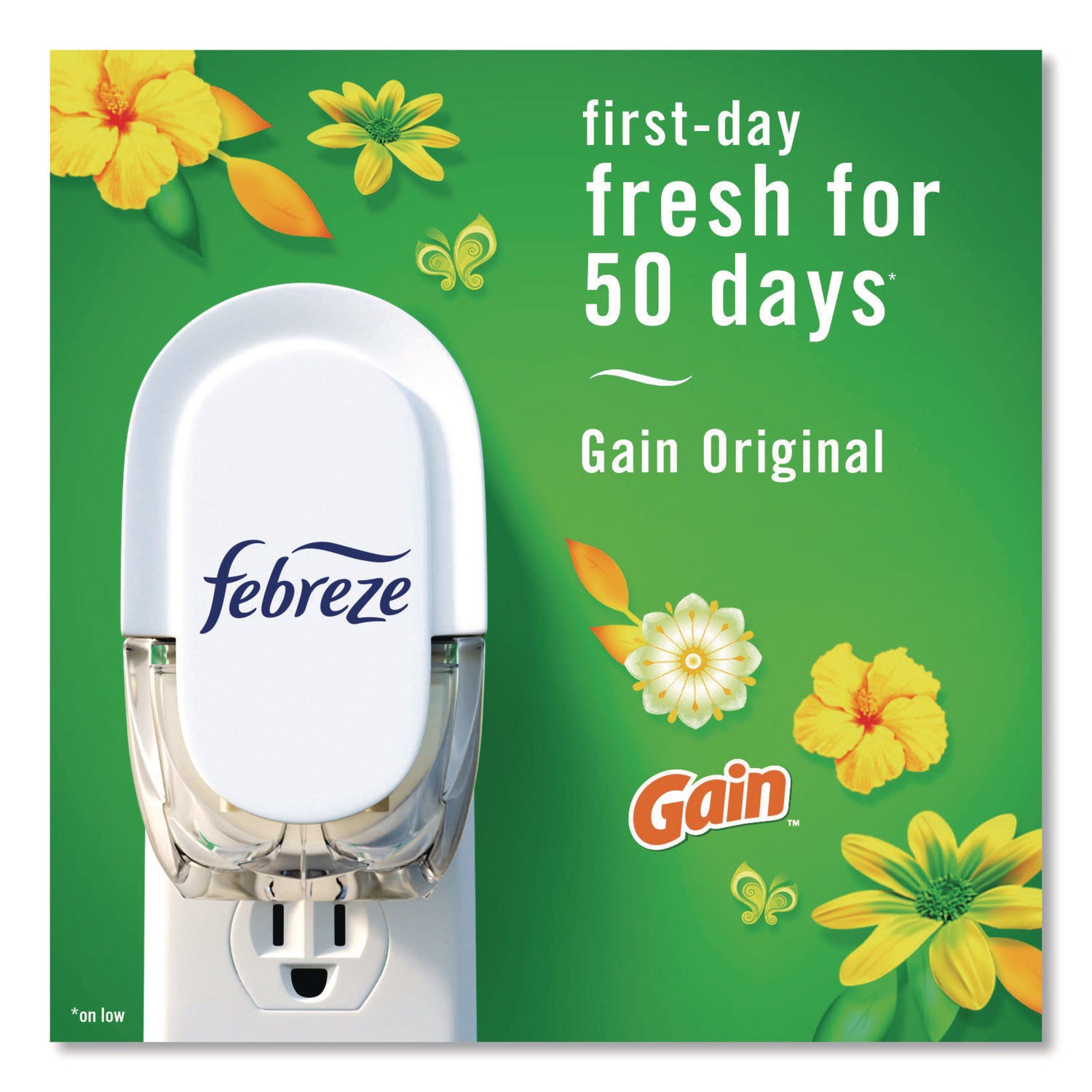 Febreze FadeDefy PLUG Air Freshener Refill, Gain Original Scent, 2.63 oz, Odor Neutralizer, 50 Day, 3/Pack