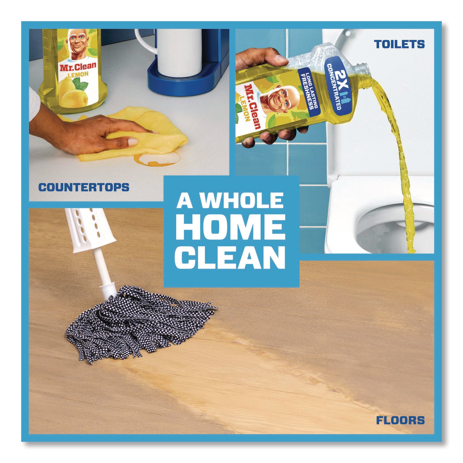 For Multi Surface, Multipurpose - Concentrate - Liquid - 23 fl oz (0.7 quart) - Fresh, Lemon Scent - Long Lasting - Yellow - 1 Each