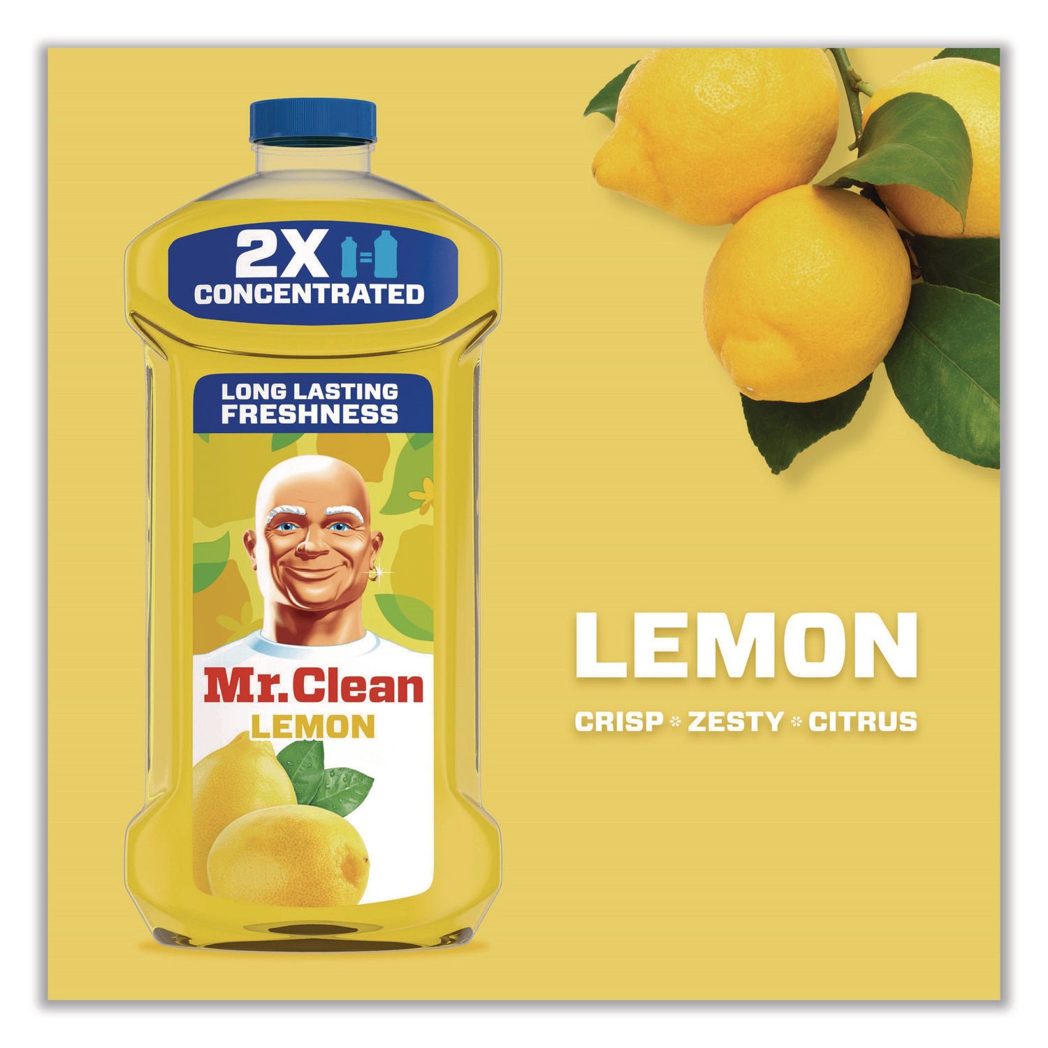 For Multi Surface, Multipurpose - Concentrate - Liquid - 23 fl oz (0.7 quart) - Fresh, Lemon Scent - Long Lasting - Yellow - 1 Each