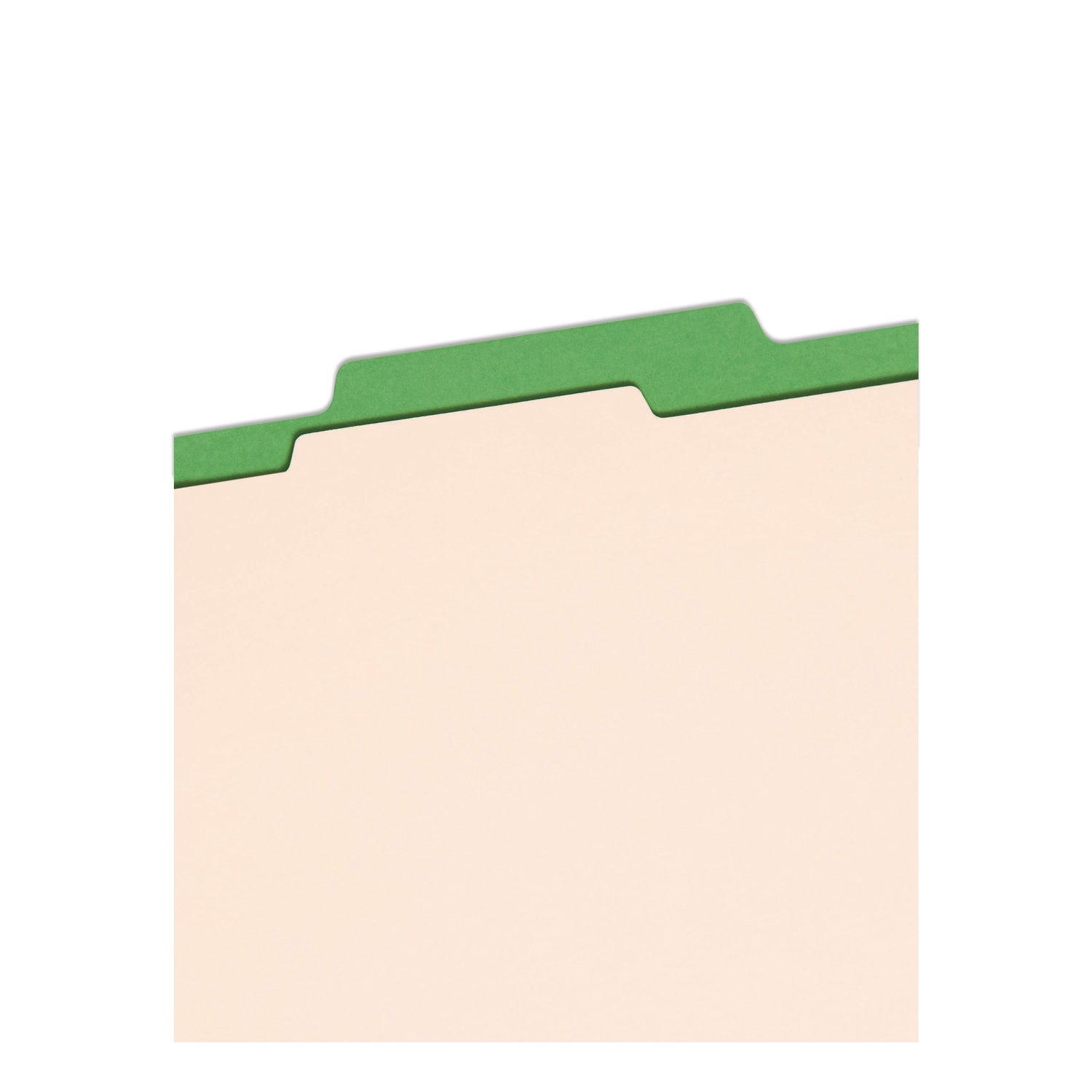 Smead Colored 2/5 Tab Cut Letter Recycled Classification Folder - 8 1/2" x 11" - 2" Expansion - 2 x 2B Fastener(s) - 2" for Folder - Top Tab Location - Right of Center Tab Position - 1 Divider(s) - 14 pt. - 2 Plys - Green - 10% Recycled - 10 / Box
