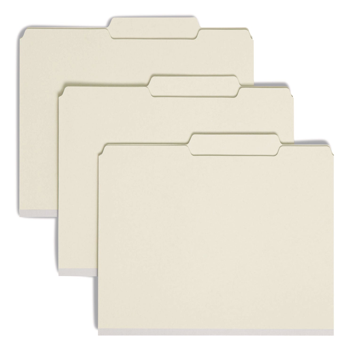 Smead 2/5 Tab Cut Letter Recycled Fastener Folder - 8 1/2" x 11" - 1" Expansion - 2 x 2S Fastener(s) - 2" for Folder - Top Tab Location - Right of Center Tab Position - 25 pt. - Pressboard - Gray, Green - 100% Recycled - 25 / Box