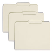 Smead 2/5 Tab Cut Letter Recycled Fastener Folder - 8 1/2" x 11" - 1" Expansion - 2 x 2S Fastener(s) - 2" for Folder - Top Tab Location - Right of Center Tab Position - 25 pt. - Pressboard - Gray, Green - 100% Recycled - 25 / Box