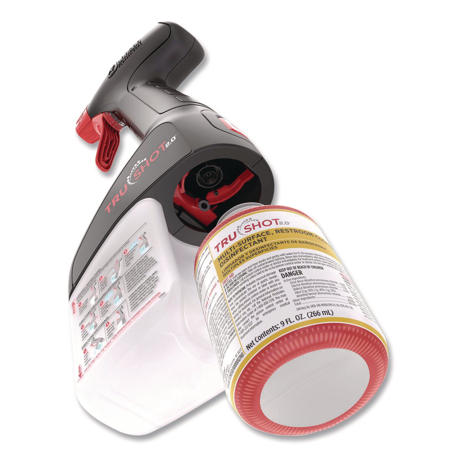 For Multipurpose, Multi Surface - Concentrate - 9 fl oz (0.3 quart) - Easy to Use, Spill Resistant - Clear Cartridge - 1 Each