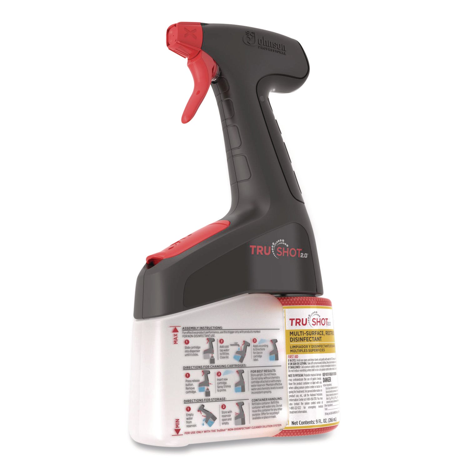 For Multipurpose, Multi Surface - Concentrate - 9 fl oz (0.3 quart) - Easy to Use, Spill Resistant - Clear Cartridge - 1 Each