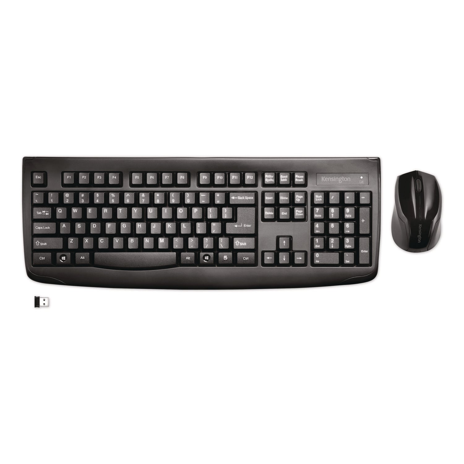 Kensington Pro Fit Wireless Desktop Set - USB Wireless Bluetooth - Black - USB Wireless Bluetooth - Laser - 1000 dpi - Scroll Wheel - QWERTY - Black - Symmetrical - AA, AAA - Compatible with Computer, Notebook - 1 Each