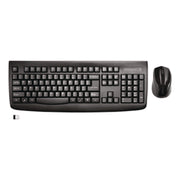 Kensington Pro Fit Wireless Desktop Set - USB Wireless Bluetooth - Black - USB Wireless Bluetooth - Laser - 1000 dpi - Scroll Wheel - QWERTY - Black - Symmetrical - AA, AAA - Compatible with Computer, Notebook - 1 Each