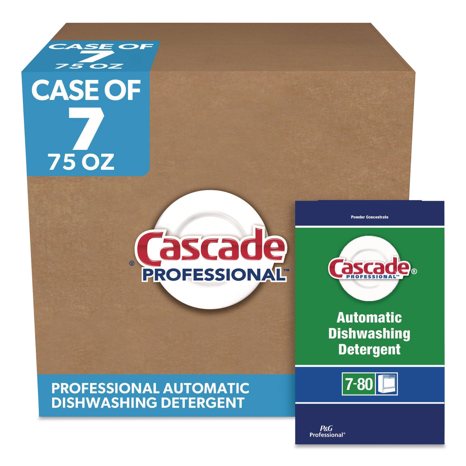 Cascade Professional Automatic Dishwasher Detergent Powder - For Dish - 75 oz (4.69 lb) - Fresh Scent - White - 1 Each