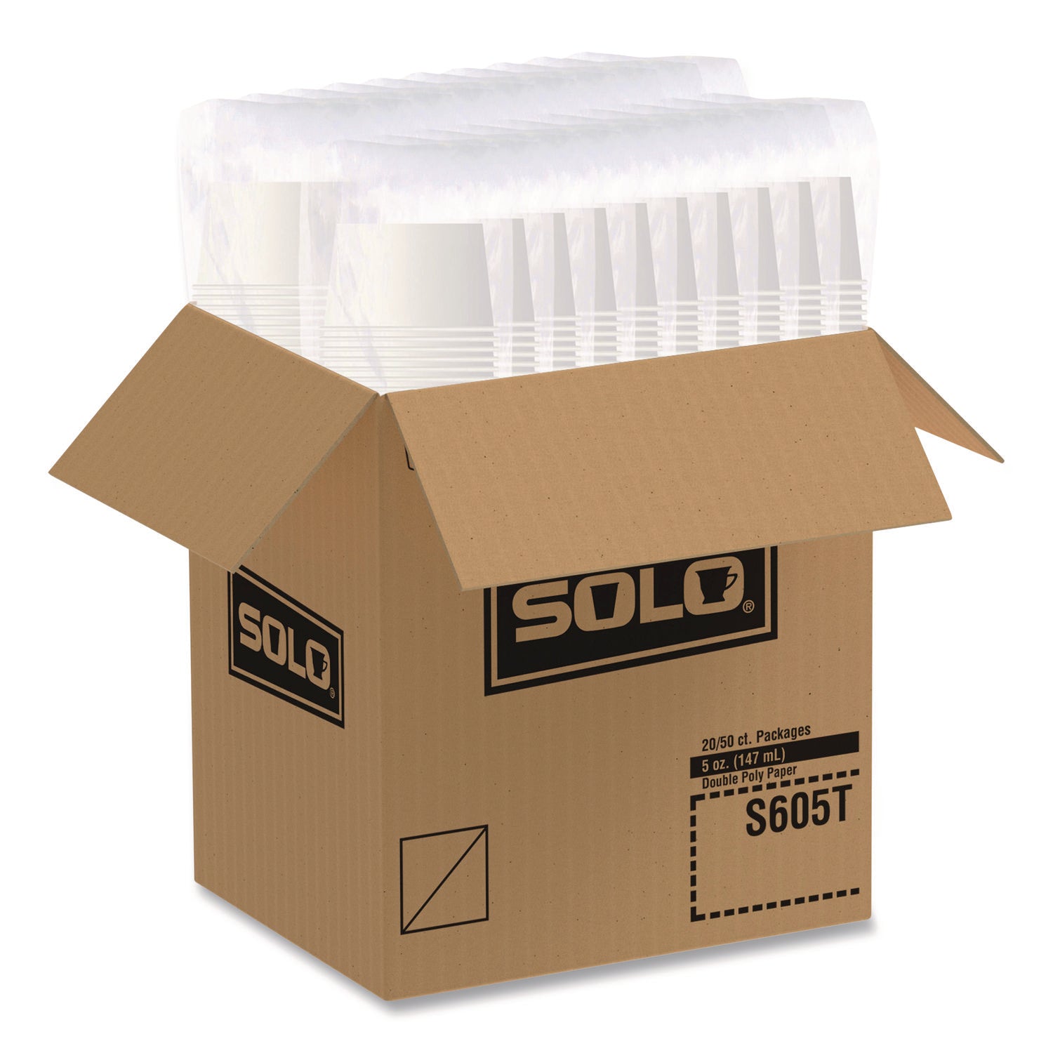 Double Poly Paper Food Containers, 5 oz, 3.38" Diameter x 2.01"h, White, Paper, 1,000/Carton