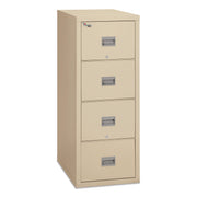 FireKing Patriot Series 4-Drawer Vertical File Cabinet, 17.7" W x 25" D x 52.8" H, Legal/Letter Size, Fire Proof, Impact & Scratch Resistant, Locking Drawers, Ball Bearing Slides, Parchment, 1 Each