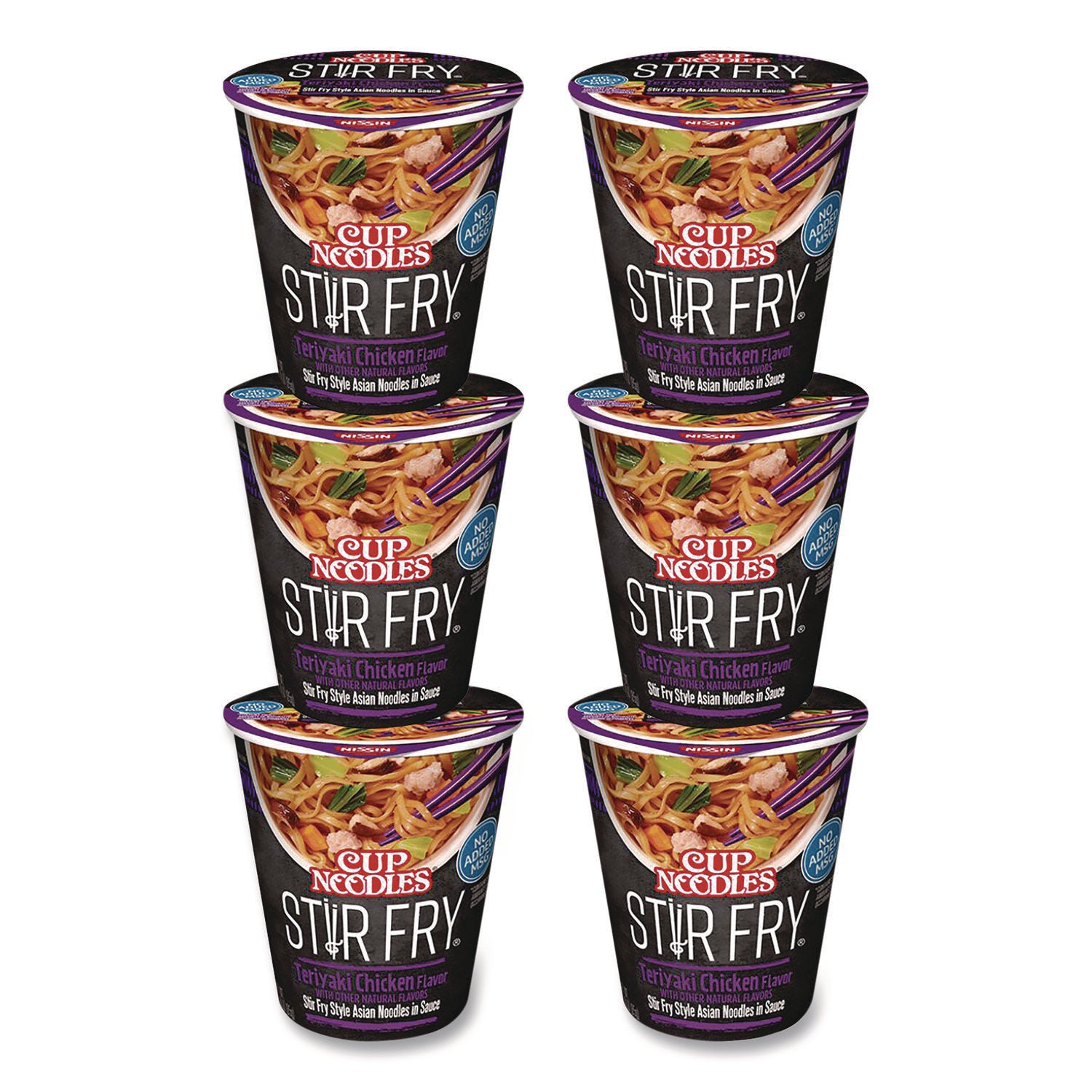 Cup Noodles Stir Fry, Teriyaki Chicken, 3 oz Cup, 6/Carton