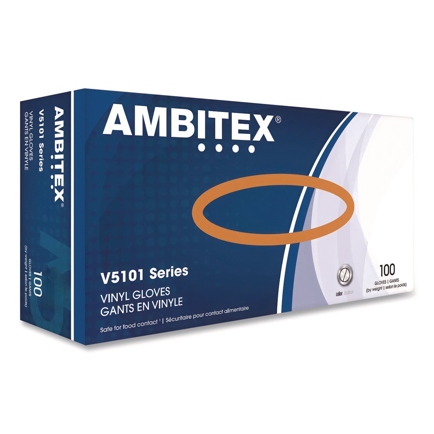 V5101 SERIES LATEX-FREE POWDERED VINYL GLOVES, 3 MIL, X-LARGE, CLEAR, 100/BOX