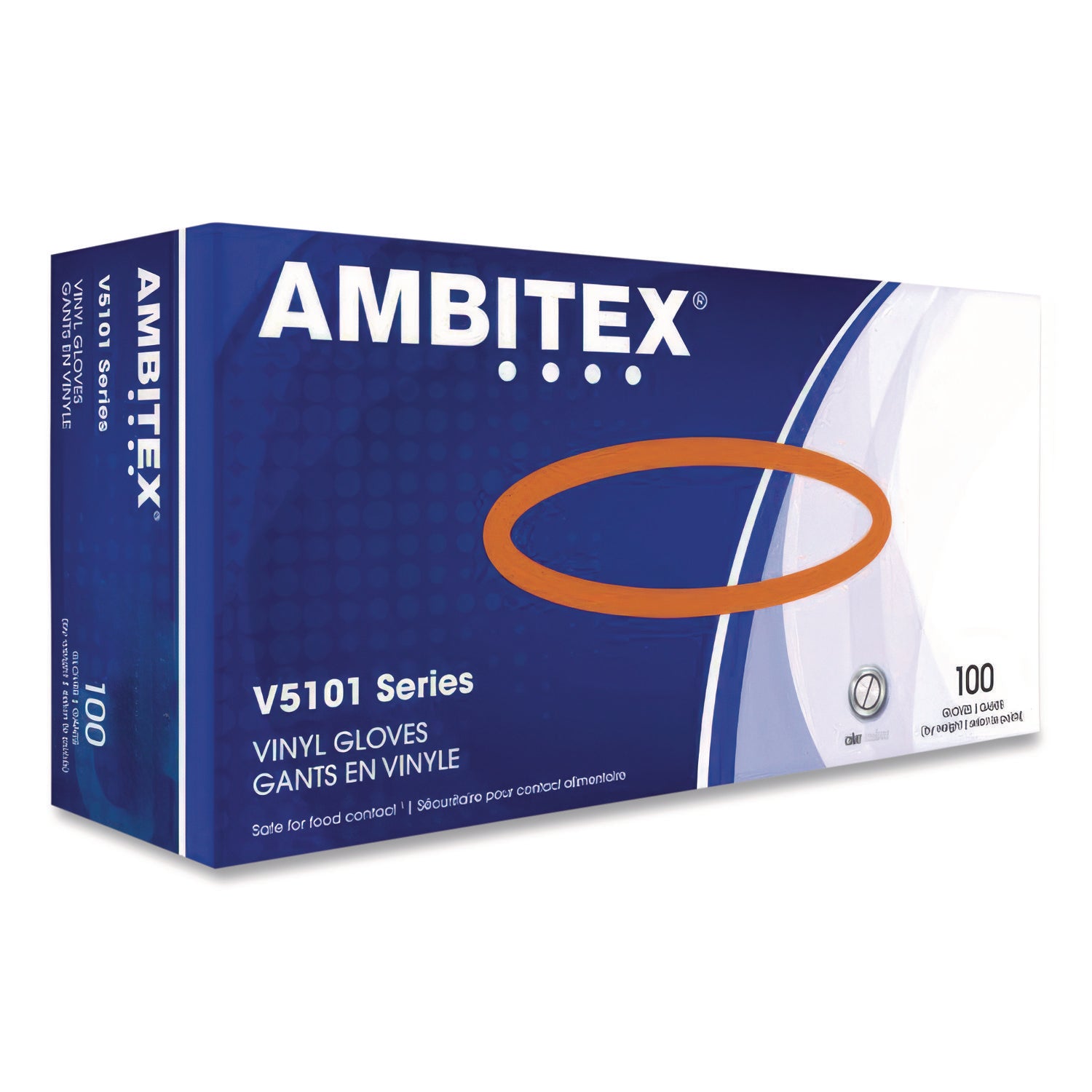 V5101 SERIES LATEX-FREE POWDERED VINYL GLOVES, 3 MIL, LARGE, CLEAR, 100/BOX