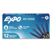 Vis-a-Vis Wet Erase Markers, Fine Point, Blue, 12 Count