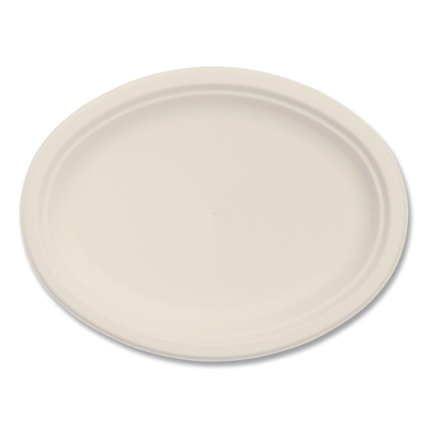 Compostable Molded Fiber Dinnerware, Platter, 10" Diameter, Natural, 500/Carton