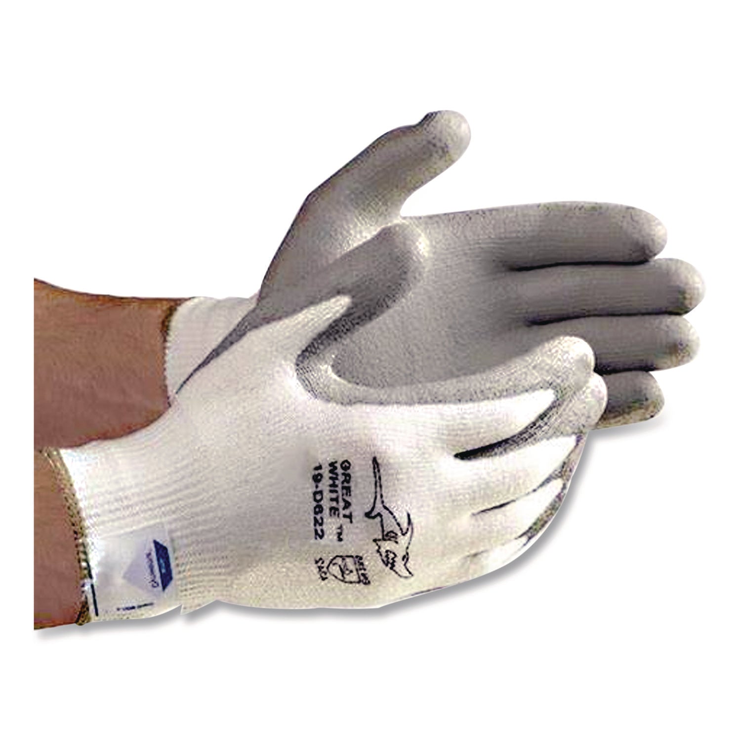 Great White 3gx Seamless Knit Dyneema Diamond Blended Gloves, Large, White/gray