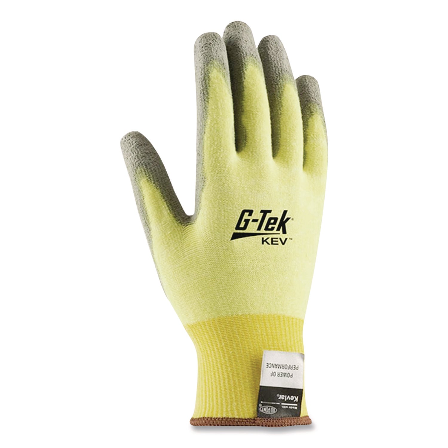 G-Tek Kev Cut-Resistant Seamless-Knit Gloves, X-Large (size 10), Yellow/gray, 12 Pairs