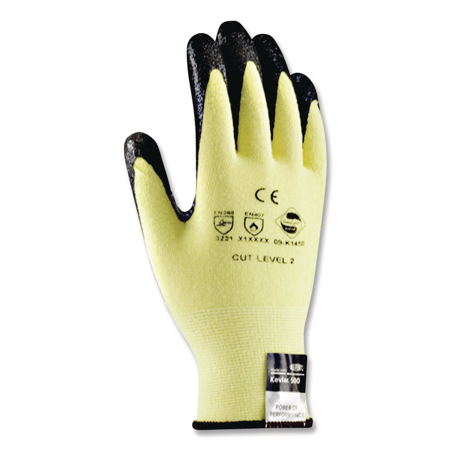 Kev Seamless Knit Kevlar Gloves, Medium, Yellow/black, 12 Pairs