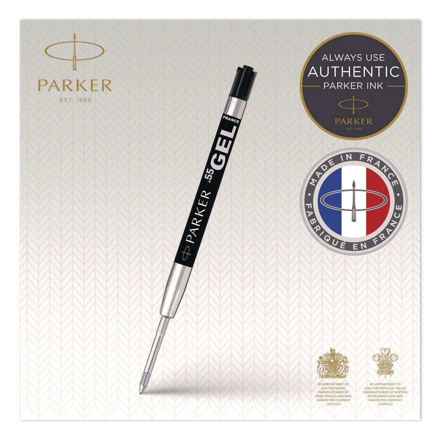 Parker Ballpoint Gel Pen Refill - Medium Point - Black Ink - Smooth Writing - 1 Pack