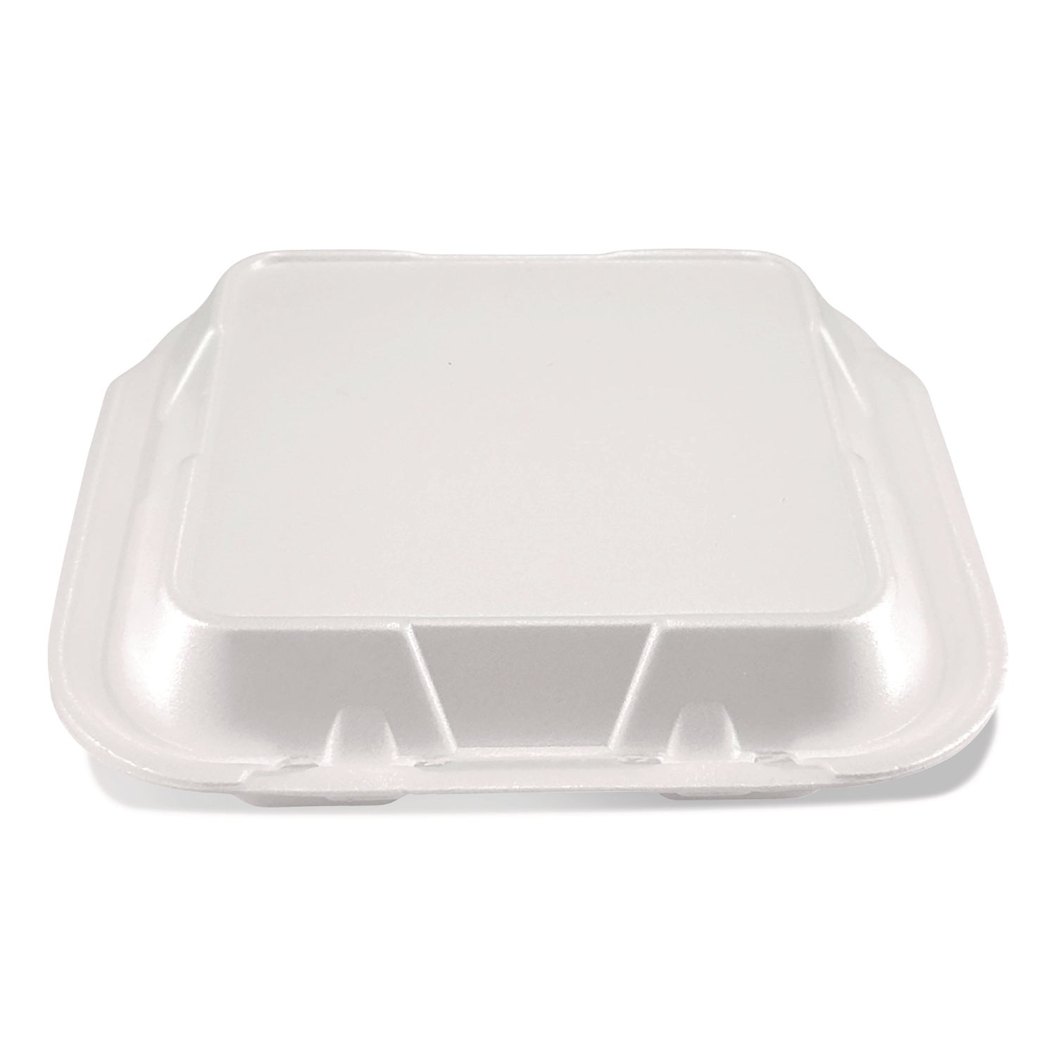 Foam Hinged Lid Containers, 9 x 10 x 3, White, Foam, 200/Carton