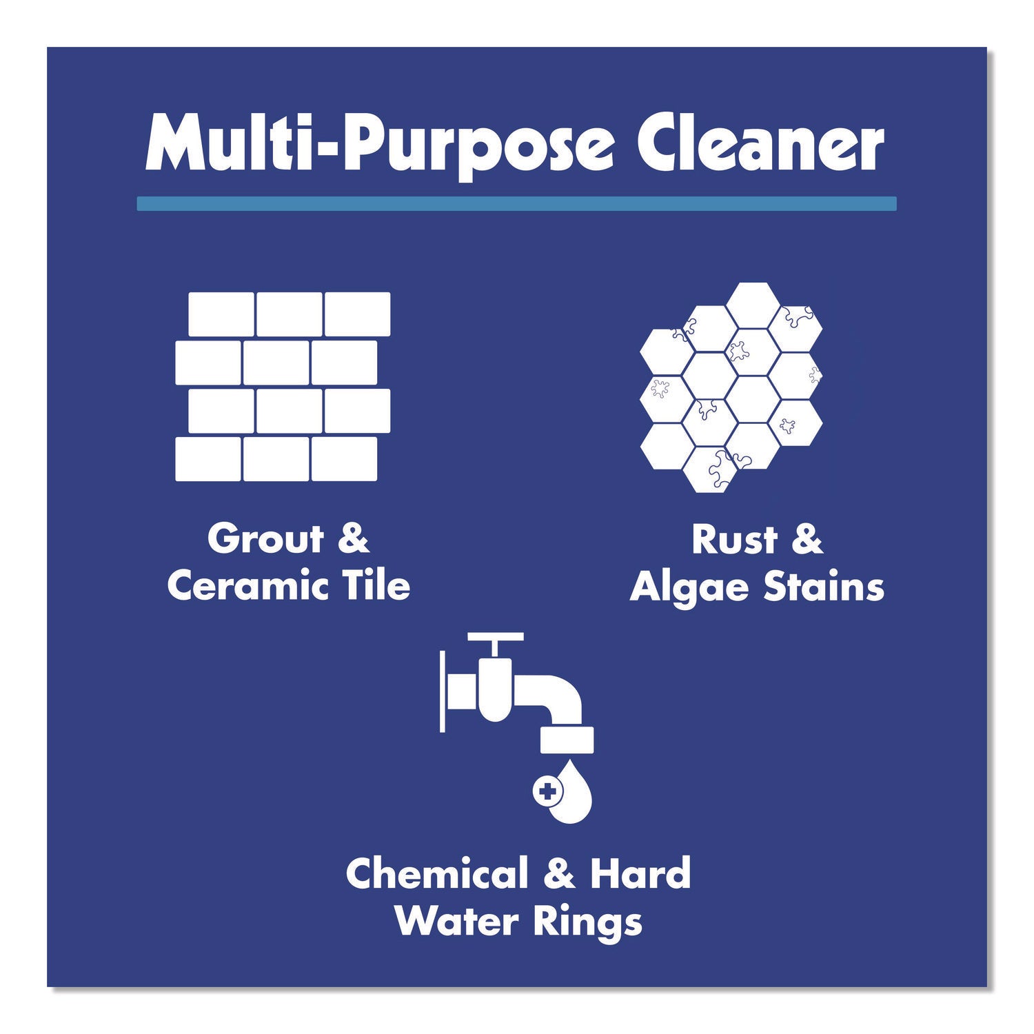 Tile and Concrete Cleaner, 6 x 1.5, Gray, 12/Carton