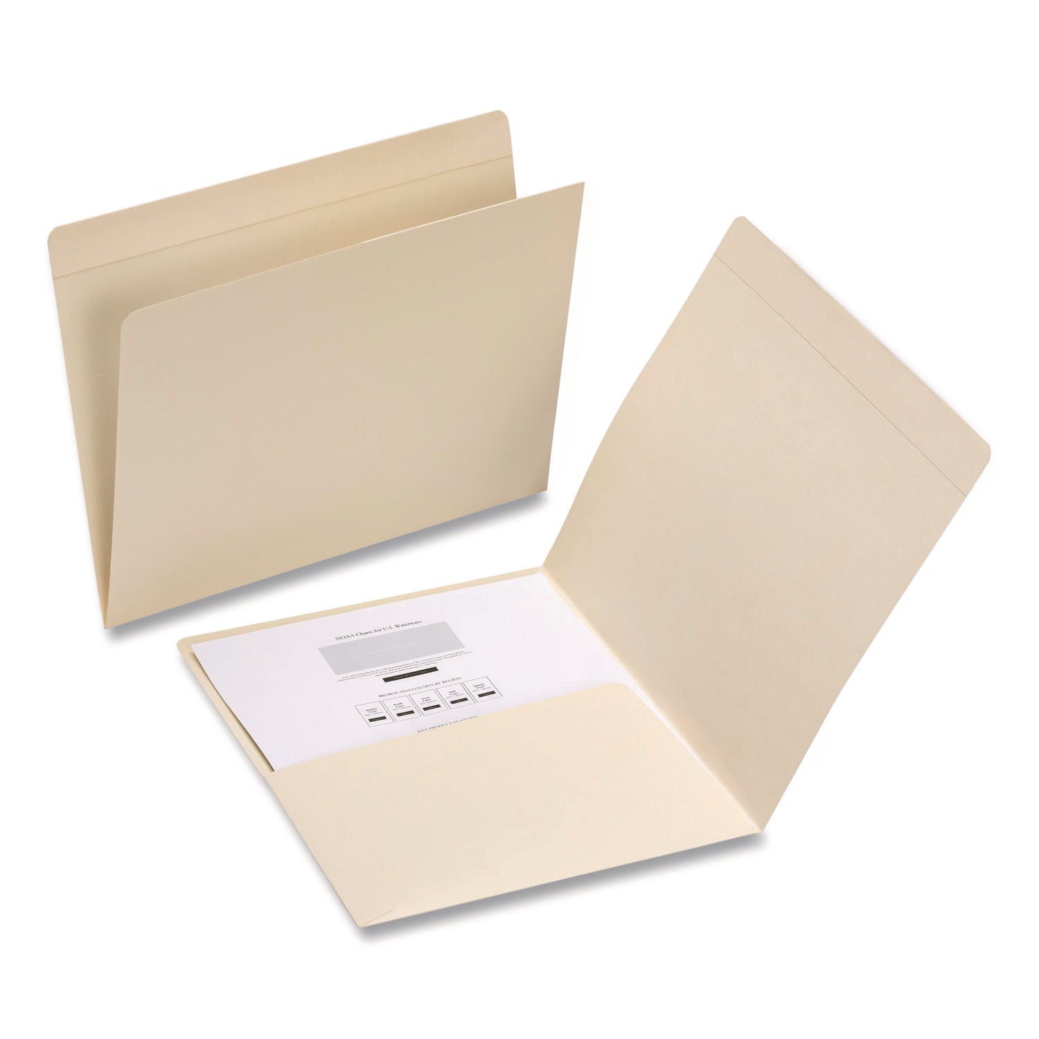 Smead Straight Tab Cut Letter Recycled Top Tab File Folder - 8 1/2" x 11" - Internal Pocket(s) - 11 pt. - 2 Plys - Manila - Reinforced, Heavyweight - 10% Recycled - 50 / Box