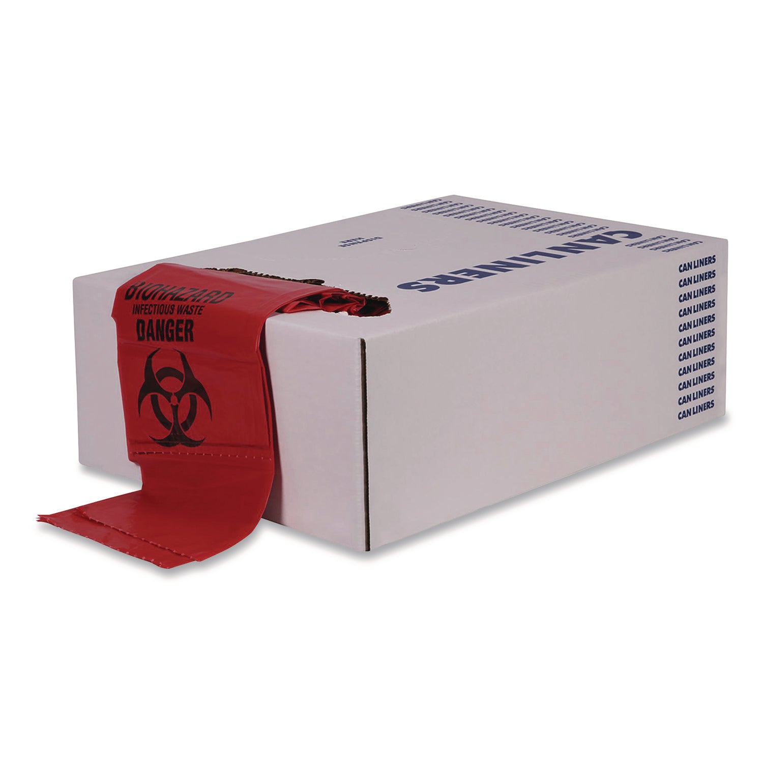 Heritage 1.3 mil Red Biohazard Can Liners, 40" x 46", Low Density, Linear Low-Density Polyethylene (LLDPE), 1 Carton