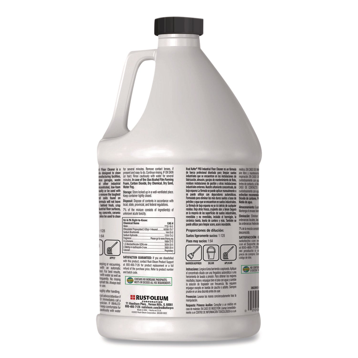 For Multi Surface, Multipurpose - Concentrate - 128 fl oz (4 quart) - 10.8 to 11.5 pH - Lemon Scent - Recommended For: Grease Remover, Oil Remover, Soil Remover - Low Foaming, Residue-free - Clear - 1 Each