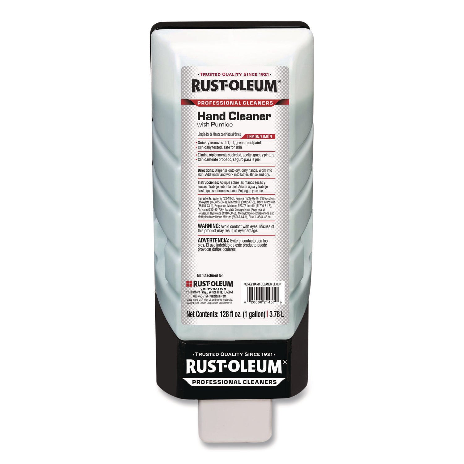 Rust-Oleum Professional Hand Cleaner with Pumice, Lemon Scent, Blue, Heavy Duty, 1 Gallon, 4/Carton