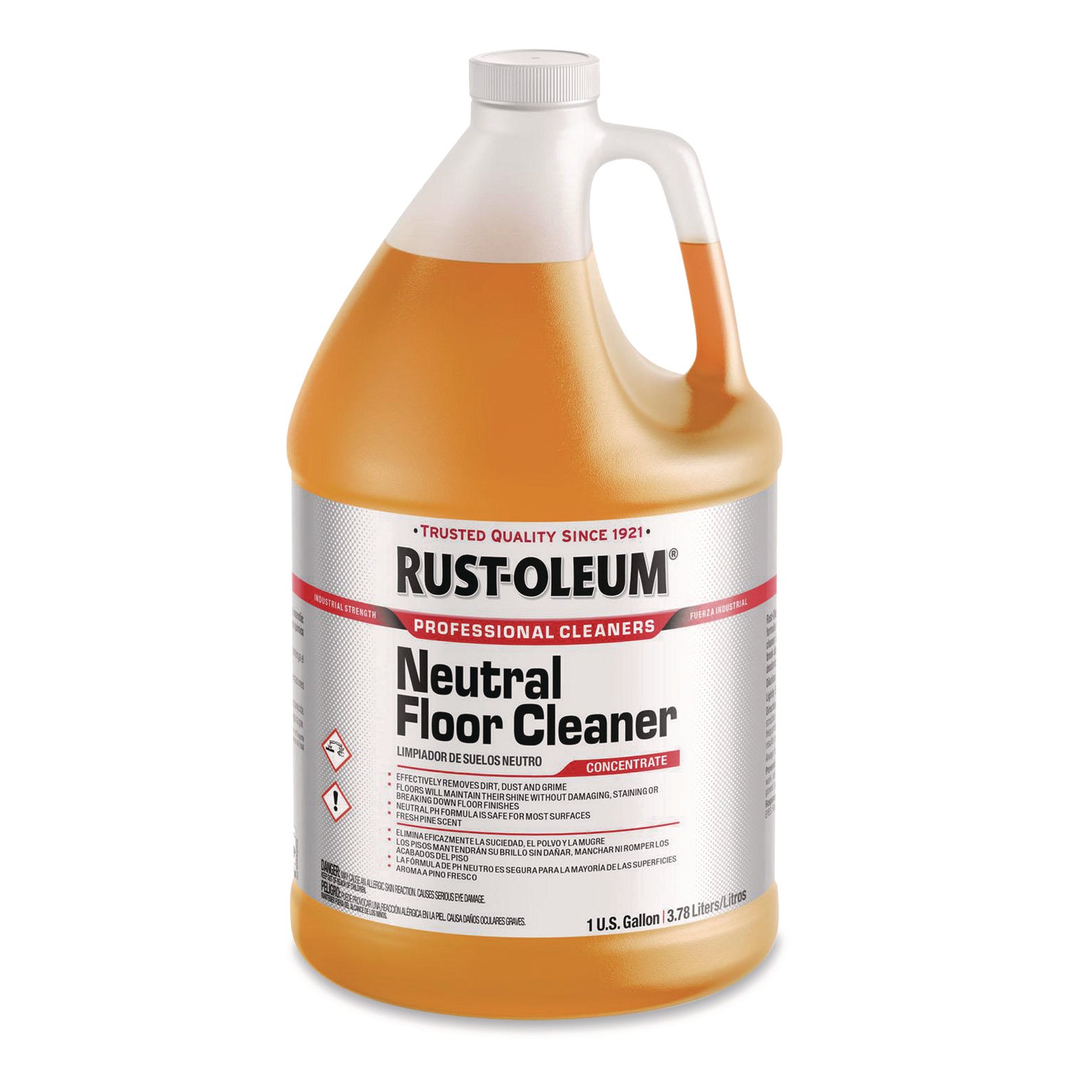For Floor - Concentrate - 128 fl oz (4 quart) - 6 to 8 pH - Fresh Pine Scent - Recommended For: Odor Remover, Dirt Remover, Dust Remover, Grime Remover - Deodorize, Stain Resistant, pH Neutral - Orange - 1 Each