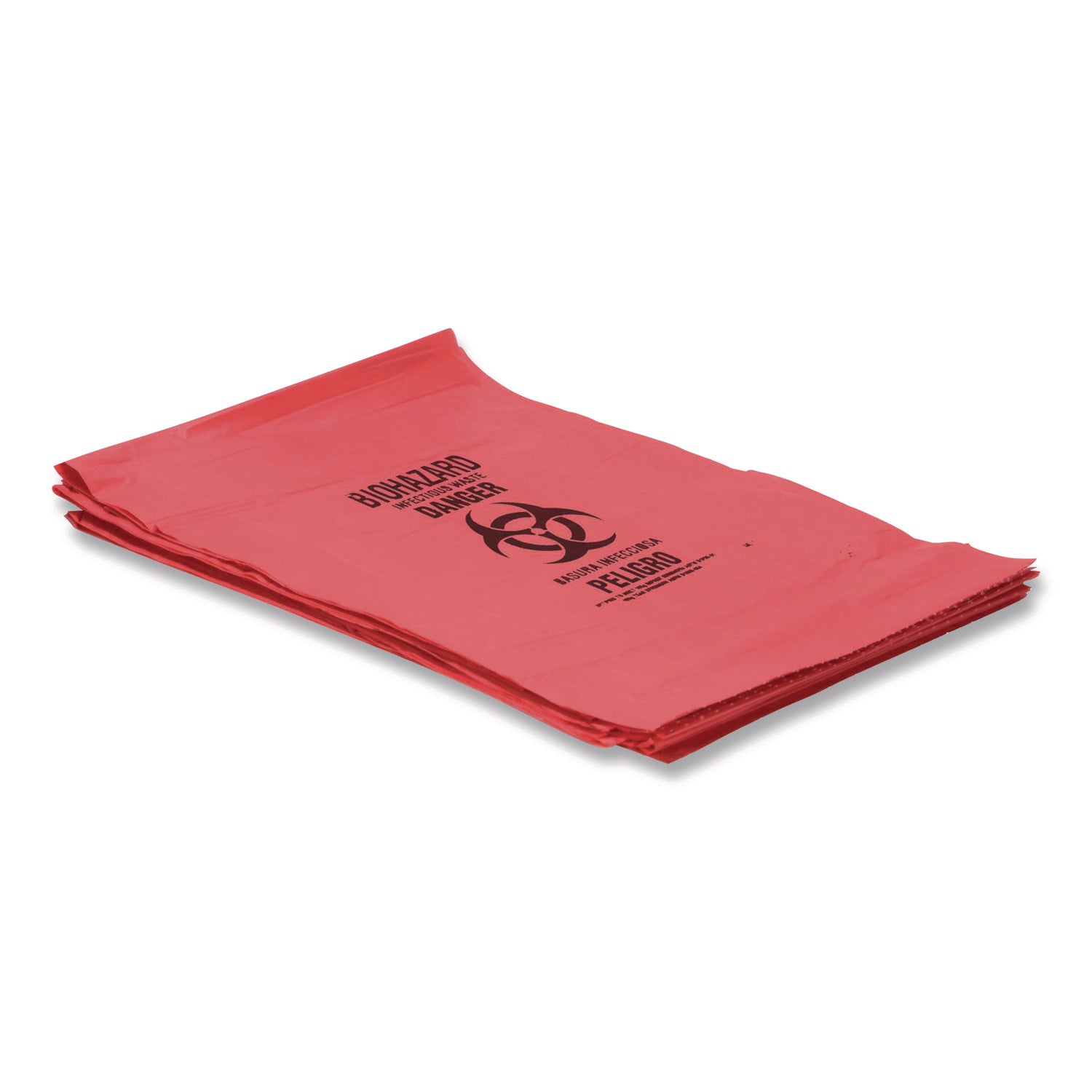 Heritage 1.3 mil Red Biohazard Can Liners, 40" x 46", Low Density, Linear Low-Density Polyethylene (LLDPE), 1 Carton