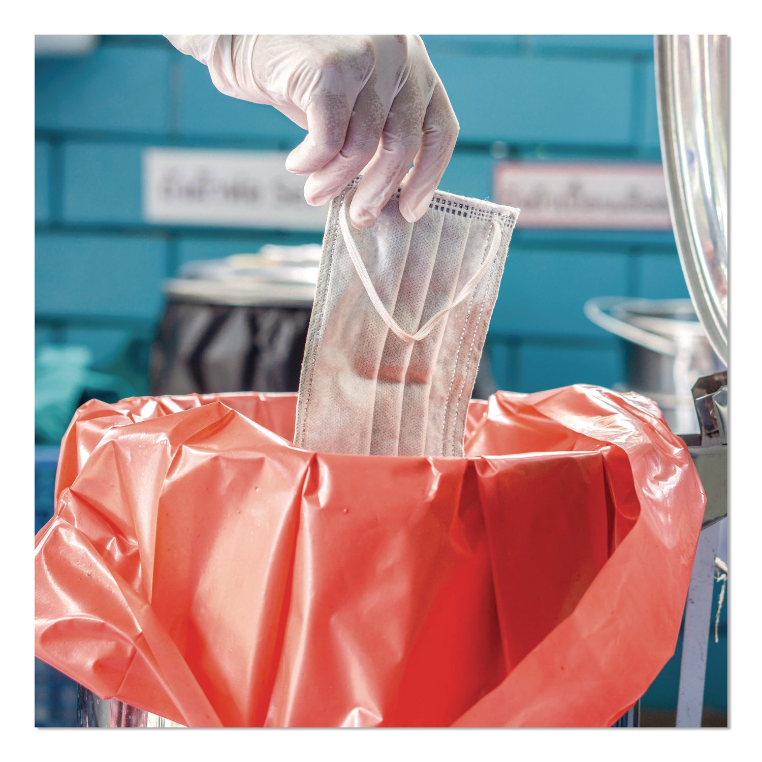 Heritage 1.3 mil Red Biohazard Can Liners, 40" x 46", Low Density, Linear Low-Density Polyethylene (LLDPE), 1 Carton