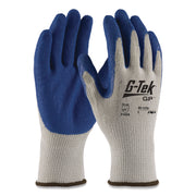Gp Latex-Coated Cotton/polyester Gloves, X-Large, Gray/blue, 12 Pairs