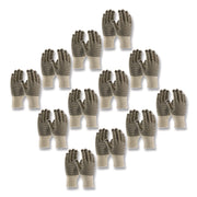 Pvc-Dotted Cotton/polyester Work Gloves, Small, Gray/black, 12 Pairs