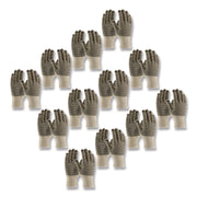 Pvc-Dotted Cotton/polyester Work Gloves, Large, Gray/black, 12 Pairs