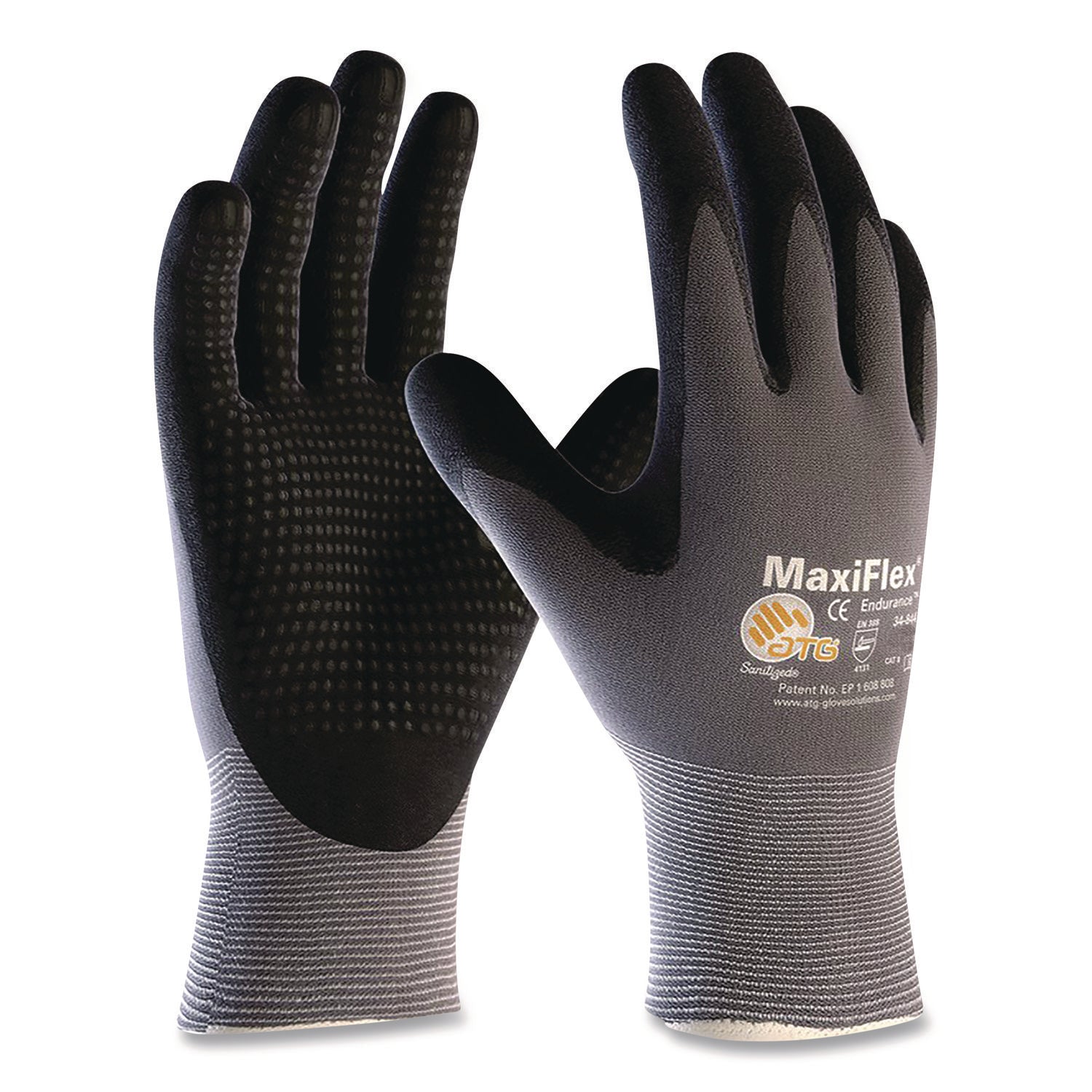 Ultimate Seamless Knit Nylon Gloves, Nitrile Coated Microfoam Grip On Palm, Fingers And Knuckles, X-Large, Gray, 12 Pairs