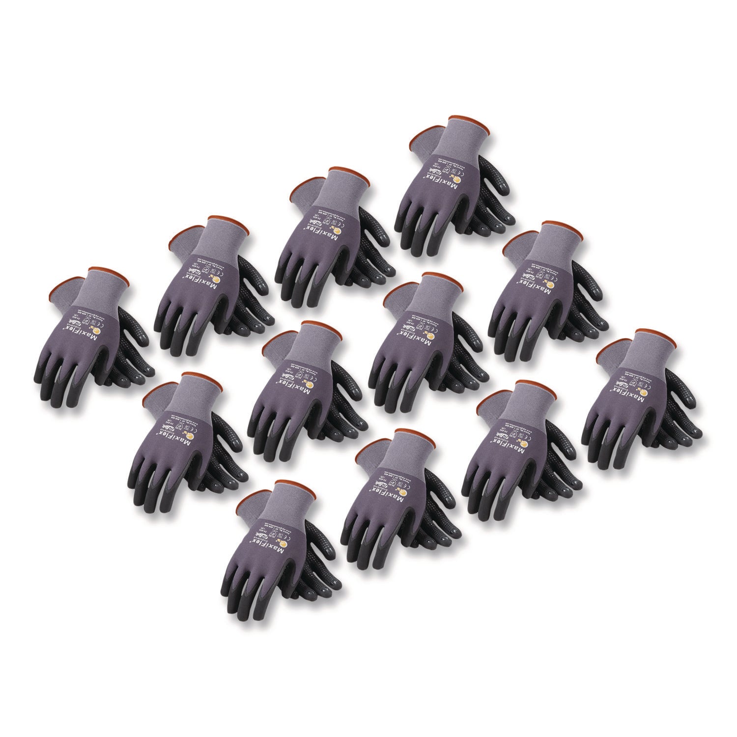 Ultimate Seamless Knit Nylon Gloves, Nitrile Coated Microfoam Grip On Palm And Fingers, X-Large, Gray, 12 Pairs