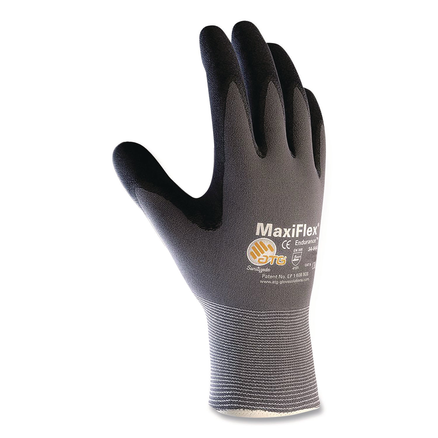 Ultimate Seamless Knit Nylon Gloves, Nitrile Coated Microfoam Grip On Palm And Fingers, Large, Gray, 12 Pairs