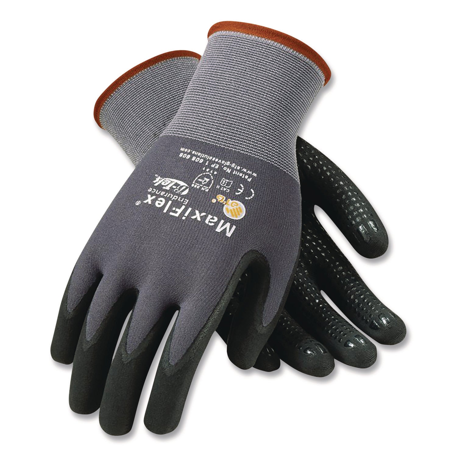 Endurance Seamless Knit Nylon Gloves, Medium, Gray/black, 12 Pairs