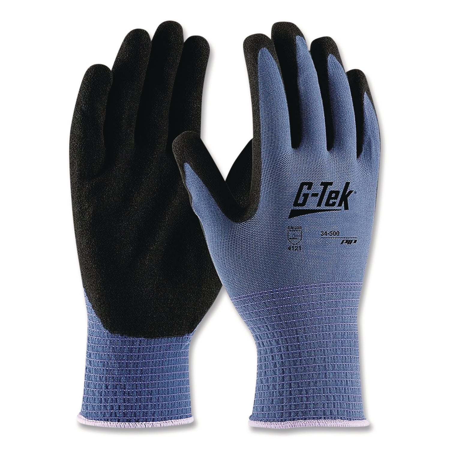 Gp Nitrile-Coated Nylon Gloves, X-Large, Blue/black, 12 Pairs