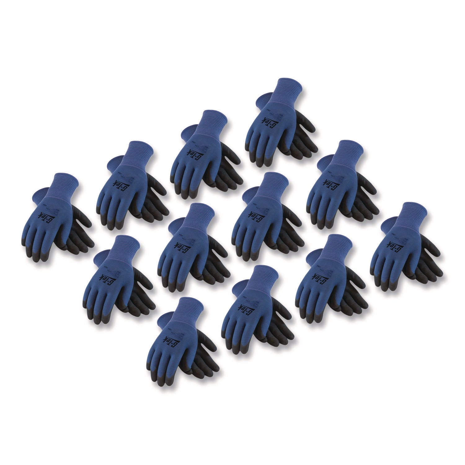 Gp Nitrile-Coated Nylon Gloves, Small, Blue/black, 12 Pairs