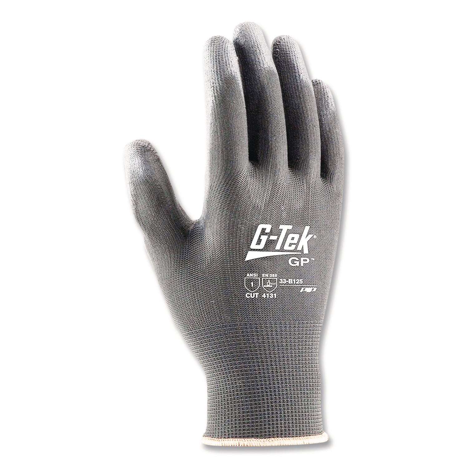 Gp Polyurethane-Coated Nylon Gloves, Large, Gray, 12 Pairs